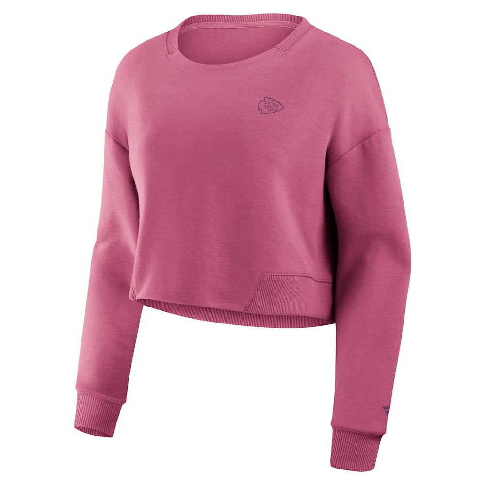 Women's Studio Tri-Blend Cropped Pullover Sweatshirt - Kansas City Chiefs