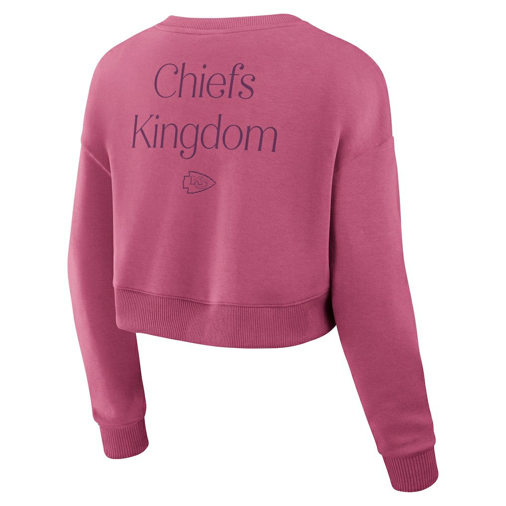 Women's Studio Tri-Blend Cropped Pullover Sweatshirt - Kansas City Chiefs