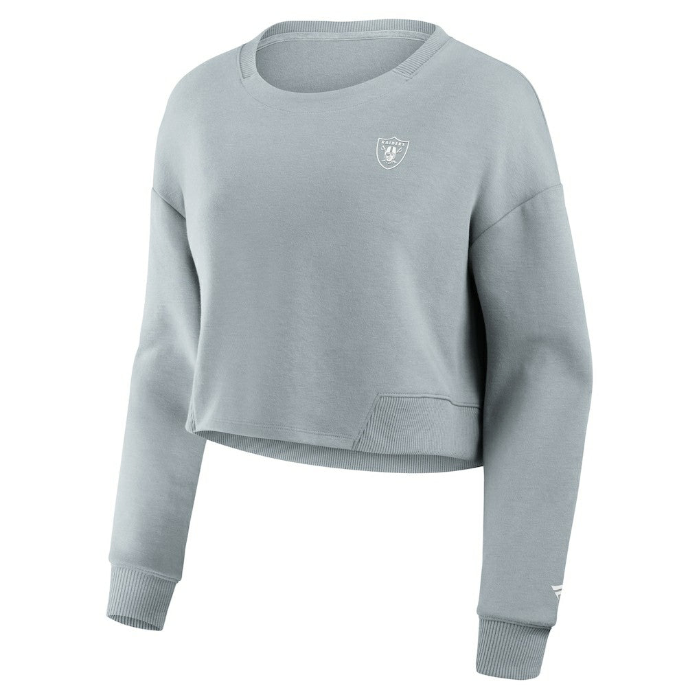 Women's Studio Tri-Blend Cropped Pullover Sweatshirt - Las Vegas Raiders