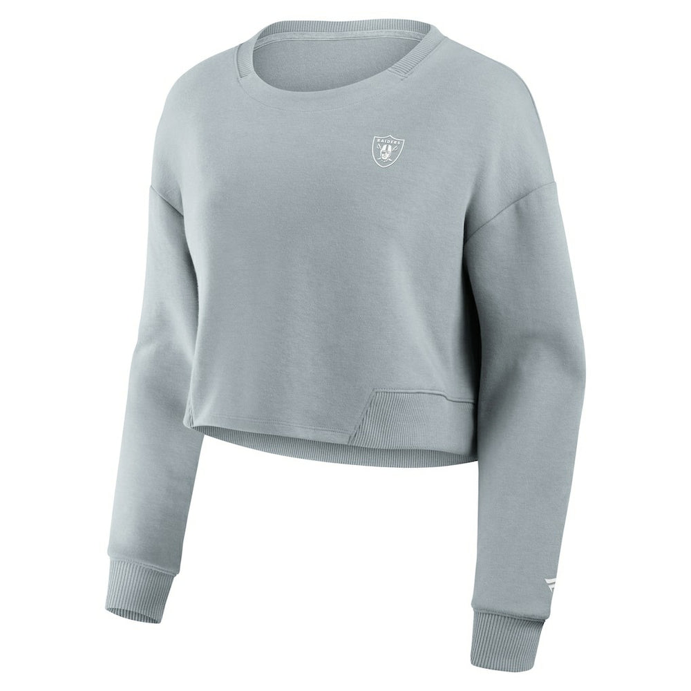 Women's Studio Tri-Blend Cropped Pullover Sweatshirt - Las Vegas Raiders