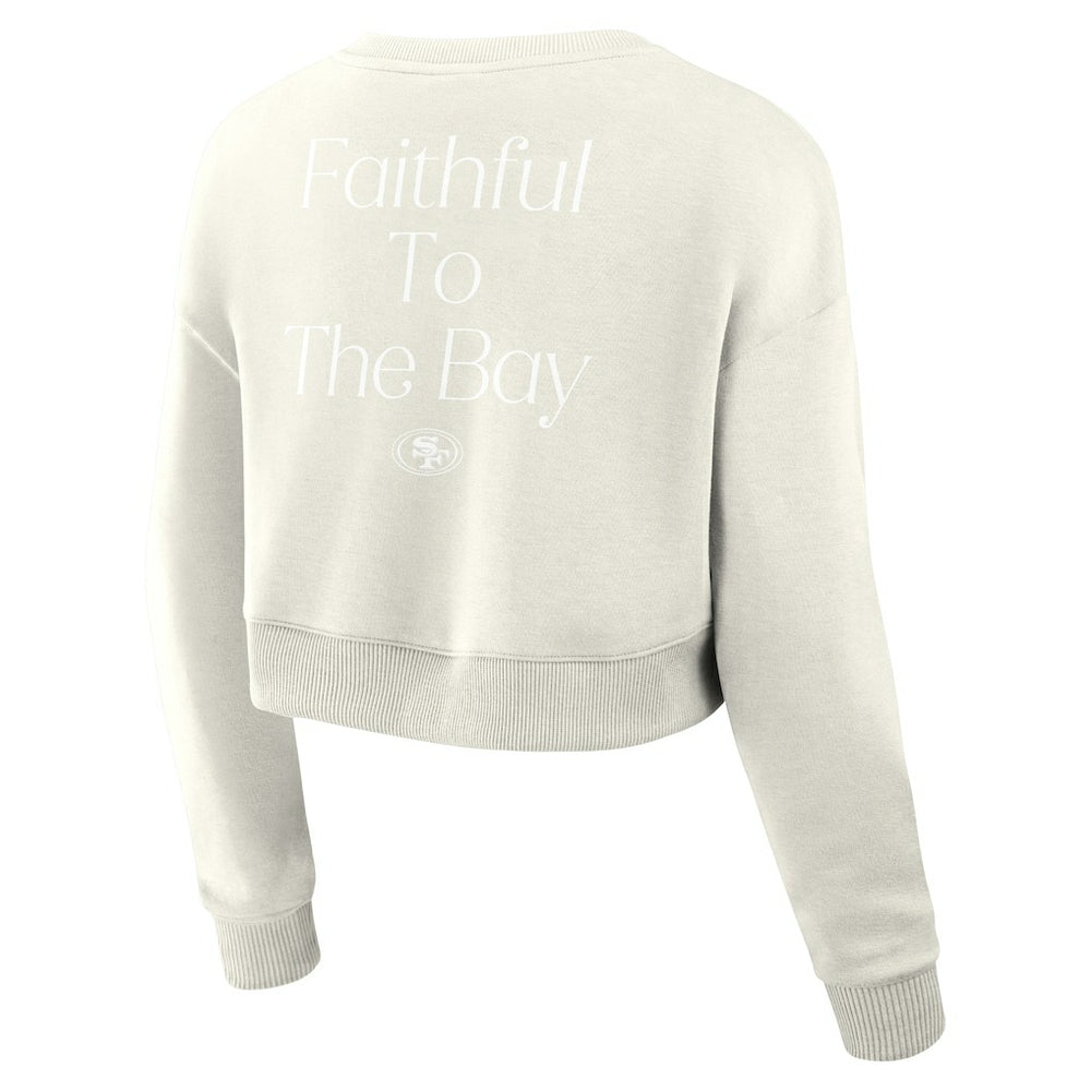 Women's Studio Tri-Blend Cropped Pullover Sweatshirt - San Francisco 49ers