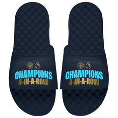 Manchester City ISlide Unisex Four-Time Consecutive Premier League Champions Slide Sandals -  Navy