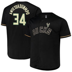 NBA Giannis Antetokounmpo Milwaukee Bucks Profile Big & Tall Name & Number Button-Up Jersey