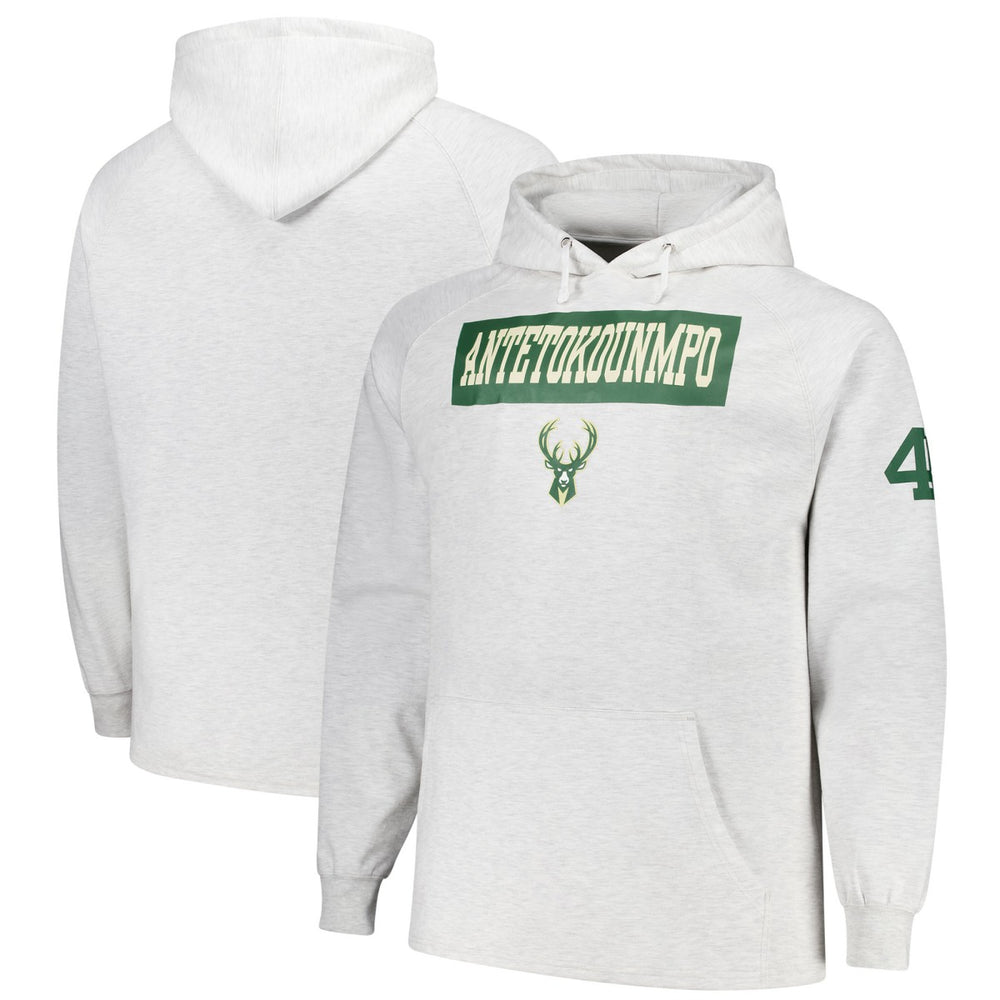 NBA Giannis Antetokounmpo Milwaukee Bucks Profile Big & Tall Player Double Face Tri-Blend Pullover Hoodie
