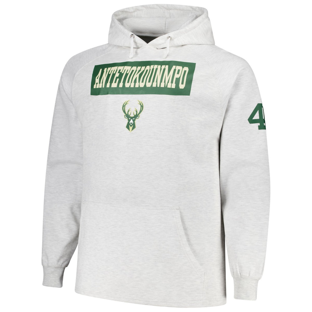 NBA Giannis Antetokounmpo Milwaukee Bucks Profile Big & Tall Player Double Face Tri-Blend Pullover Hoodie