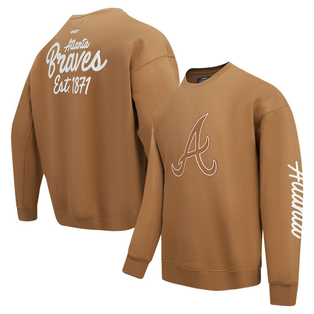 MLB Atlanta Braves Pro Standard Paint The City Dropped Shoulder Pullover Sweatshirt