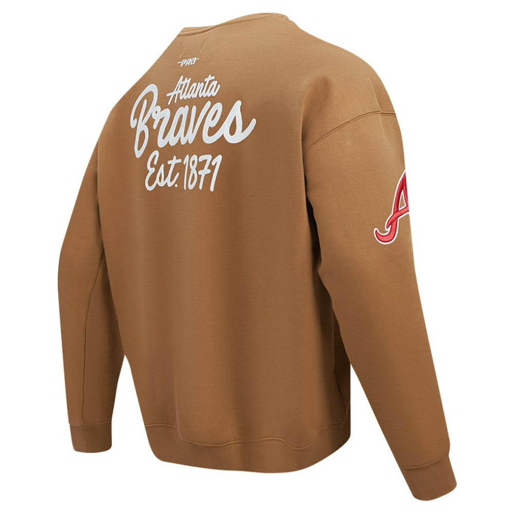 MLB Atlanta Braves Pro Standard Paint The City Dropped Shoulder Pullover Sweatshirt