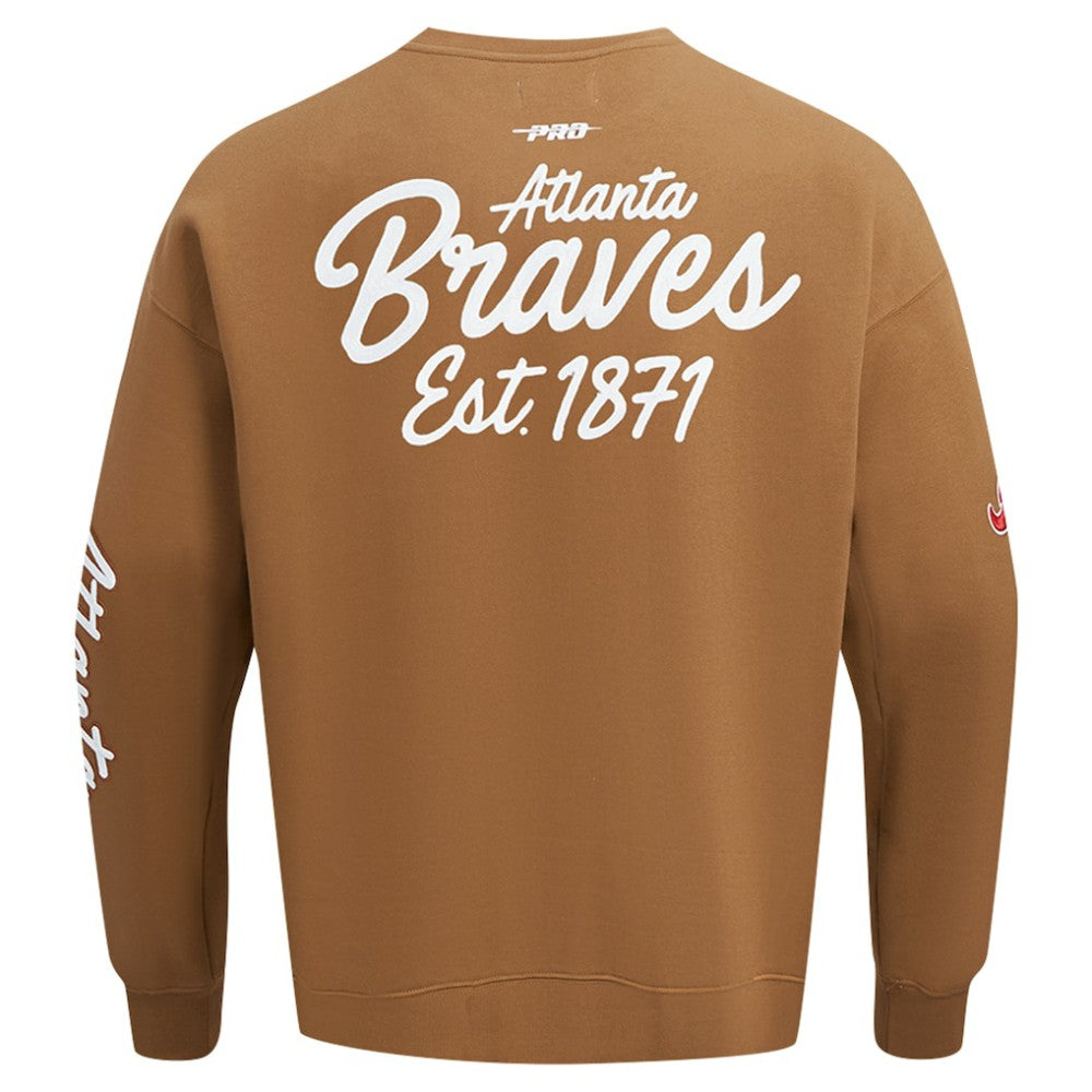MLB Atlanta Braves Pro Standard Paint The City Dropped Shoulder Pullover Sweatshirt