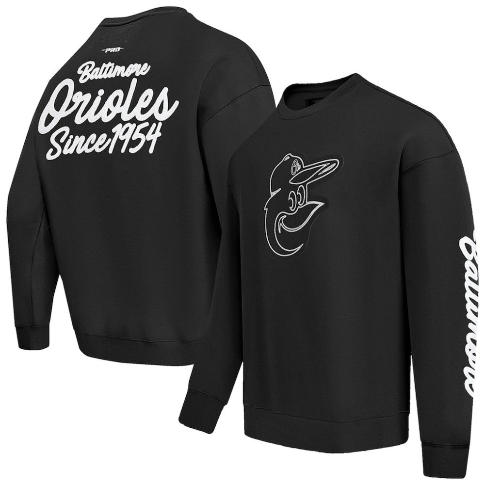 MLB Baltimore Orioles Pro Standard Paint The City Dropped Shoulder Pullover Sweatshirt