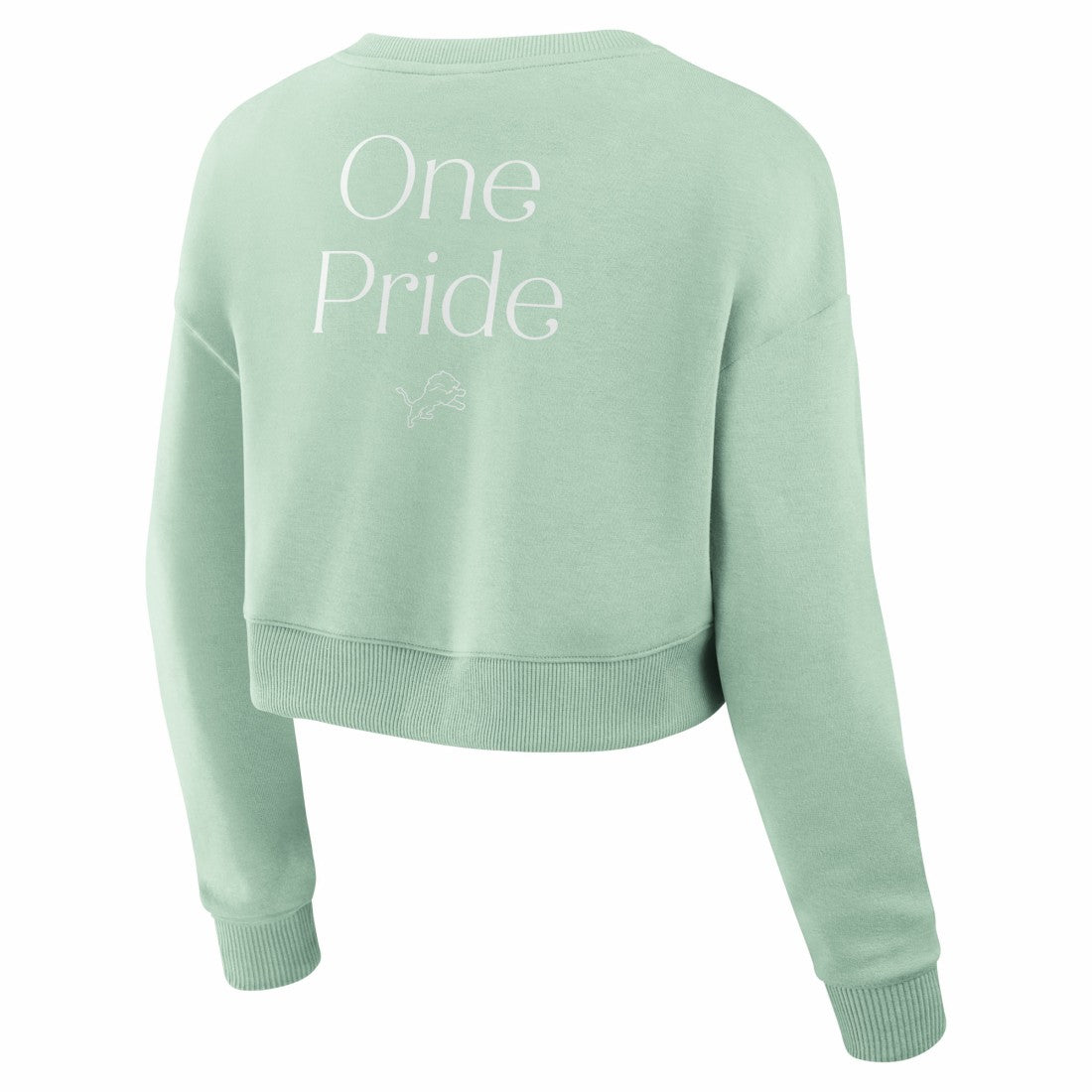 Women's Studio Tri-Blend Cropped Pullover Sweatshirt - Detroit Lions