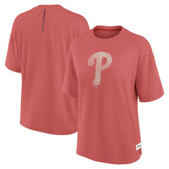 MLB Philadelphia Phillies Fanatics Women's Oversized Elements Raw Edge Future Ground T-Shirt