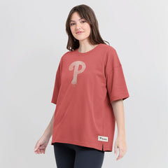 MLB Philadelphia Phillies Fanatics Women's Oversized Elements Raw Edge Future Ground T-Shirt