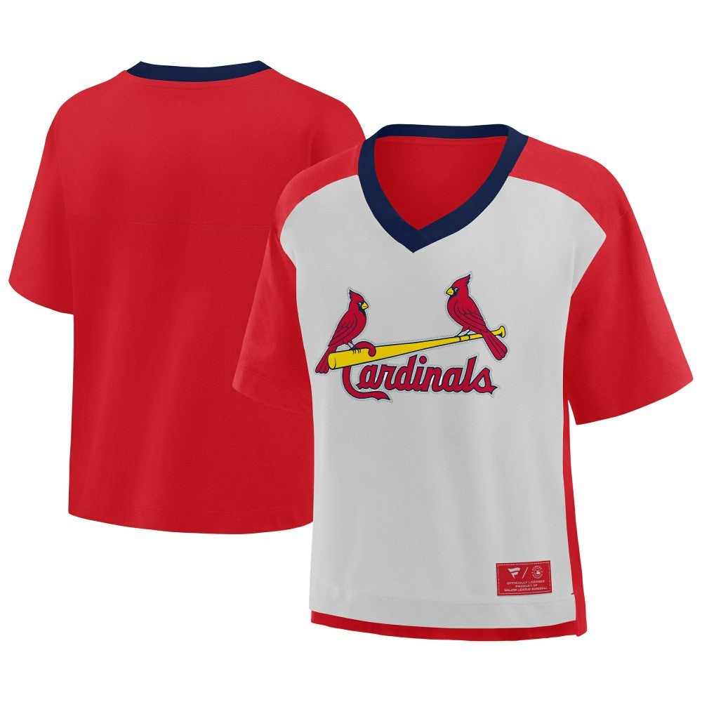 MLB St. Louis Cardinals Fanatics Oversized Race To Win V-Neck T-Shirt
