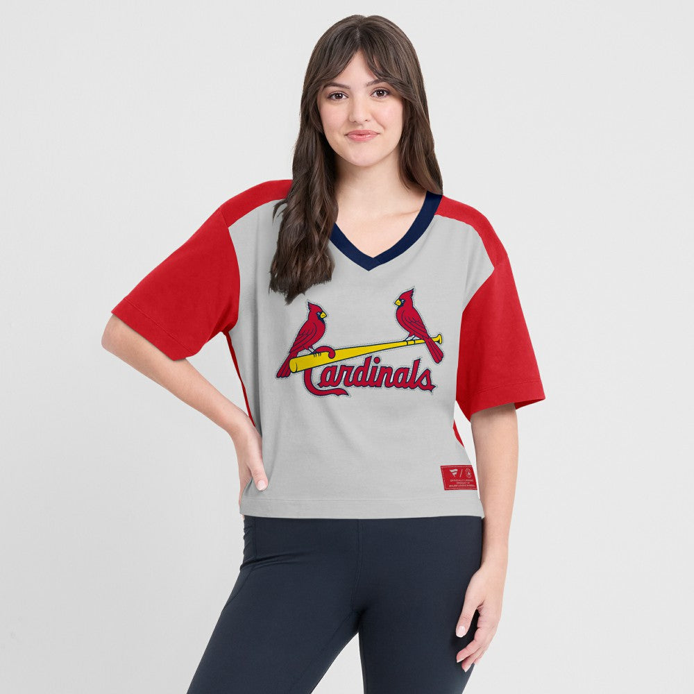 MLB St. Louis Cardinals Fanatics Oversized Race To Win V-Neck T-Shirt