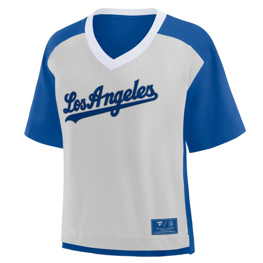 MLB Los Angeles Dodgers Fanatics Oversized Race To Win V-Neck T-Shirt