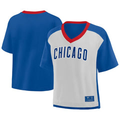 MLB Chicago Cubs Fanatics Oversized Race To Win V-Neck T-Shirt