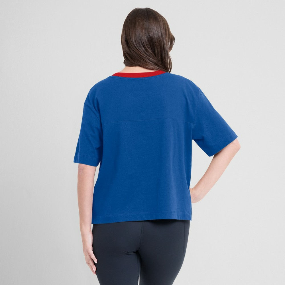 MLB Chicago Cubs Fanatics Oversized Race To Win V-Neck T-Shirt