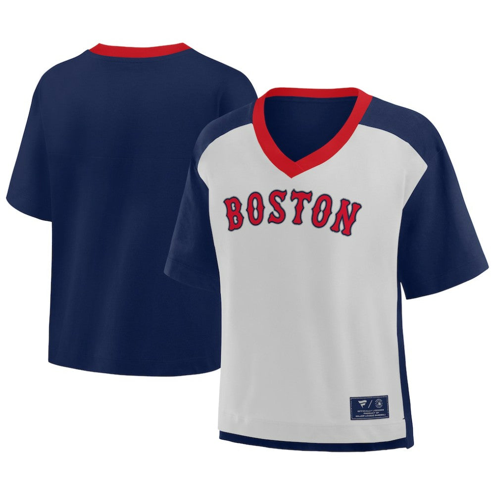 MLB Boston Red Sox Fanatics Oversized Race To Win V-Neck T-Shirt