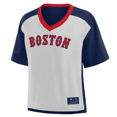 MLB Boston Red Sox Fanatics Oversized Race To Win V-Neck T-Shirt