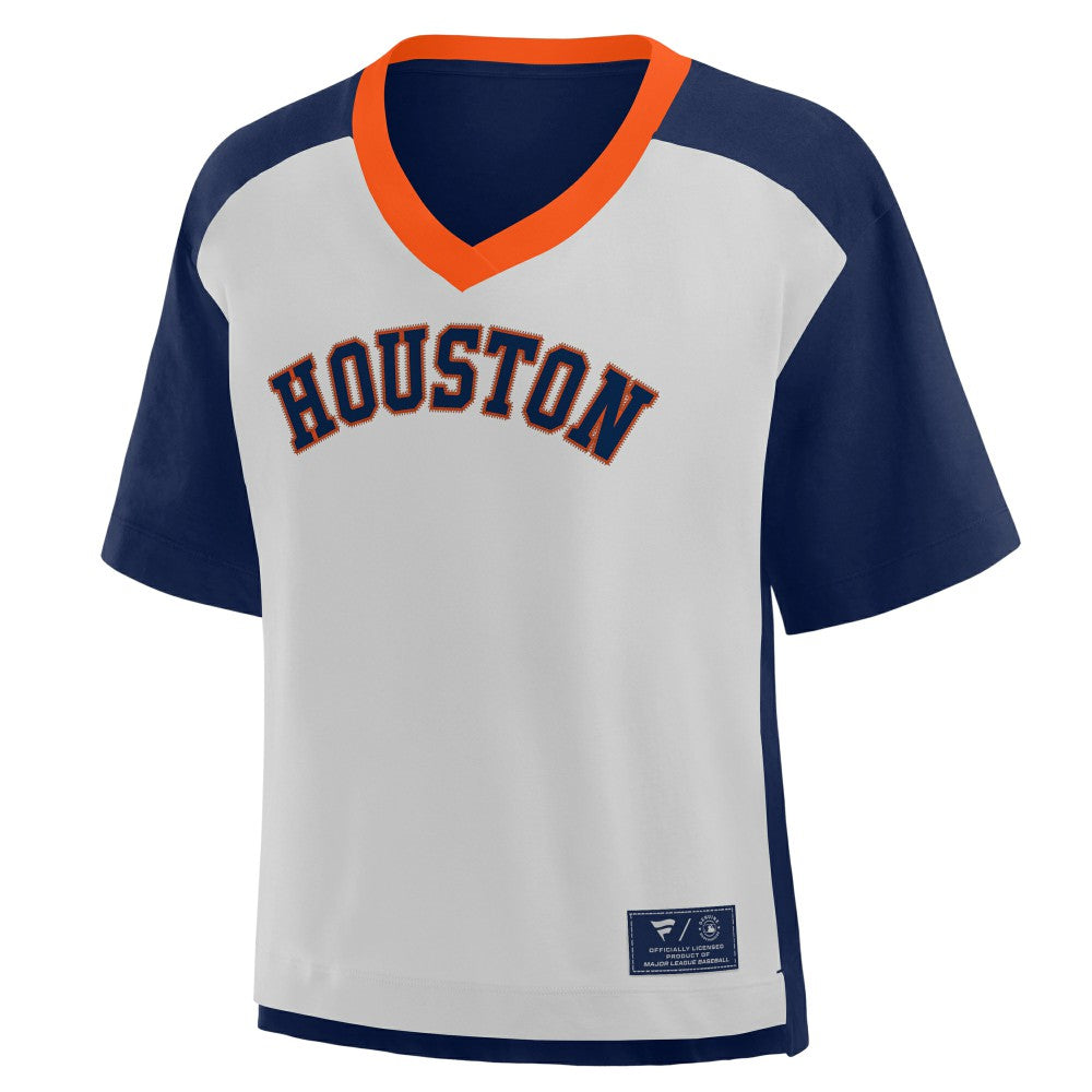 MLB Houston Astros Fanatics Oversized Race To Win V-Neck T-Shirt
