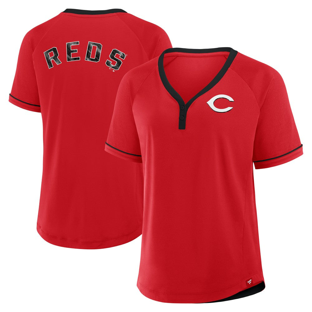 MLB Cincinnati Reds Fanatics Women's League Diva Star Raglan V-Neck T-Shirt