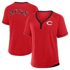 MLB Cincinnati Reds Fanatics Women's League Diva Star Raglan V-Neck T-Shirt