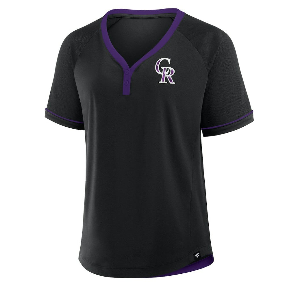 MLB Colorado Rockies Fanatics Women's League Diva Star Raglan V-Neck T-Shirt
