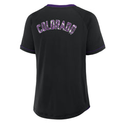MLB Colorado Rockies Fanatics Women's League Diva Star Raglan V-Neck T-Shirt