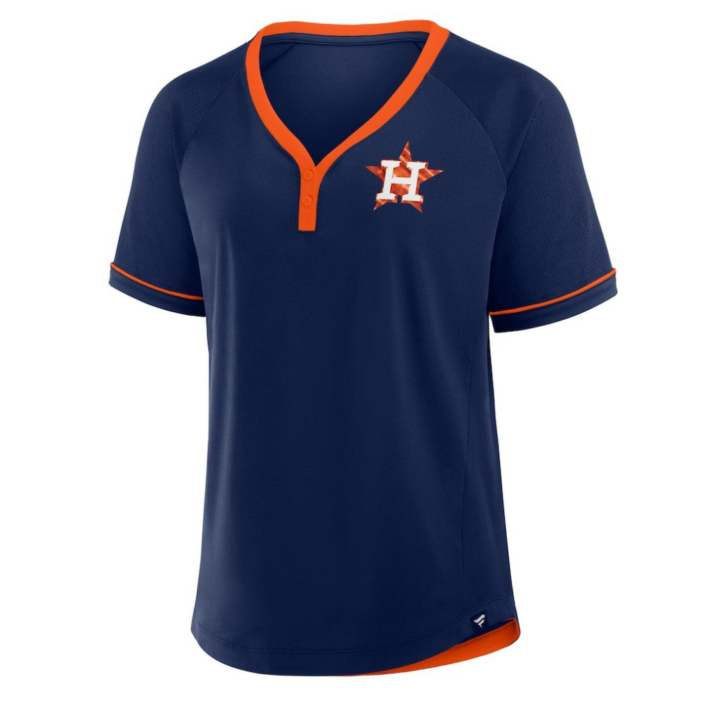 MLB Houston Astros Fanatics Women's League Diva Star Raglan V-Neck T-Shirt