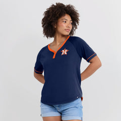MLB Houston Astros Fanatics Women's League Diva Star Raglan V-Neck T-Shirt