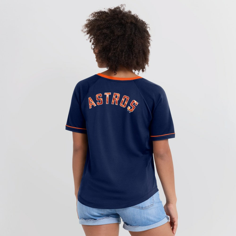 MLB Houston Astros Fanatics Women's League Diva Star Raglan V-Neck T-Shirt