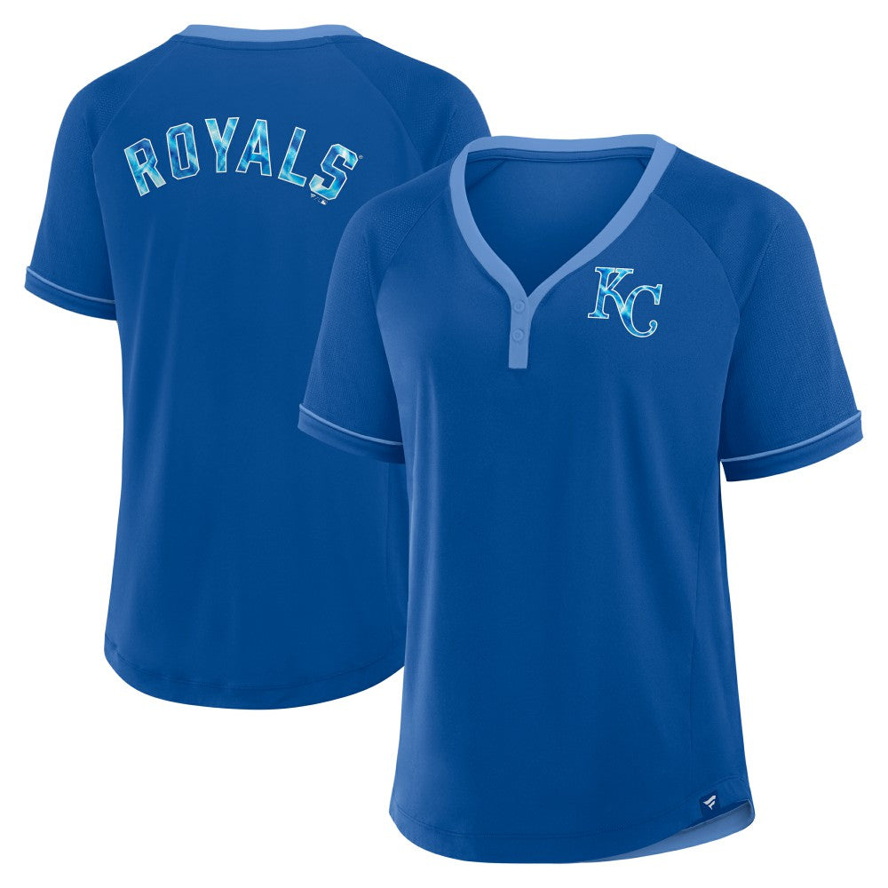 MLB Kansas City Royals Fanatics Women's League Diva Star Raglan V-Neck T-Shirt