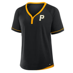 MLB Pittsburgh Pirates Fanatics Women's League Diva Star Raglan V-Neck T-Shirt