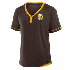 MLB San Diego Padres Fanatics Women's League Diva Star Raglan V-Neck T-Shirt