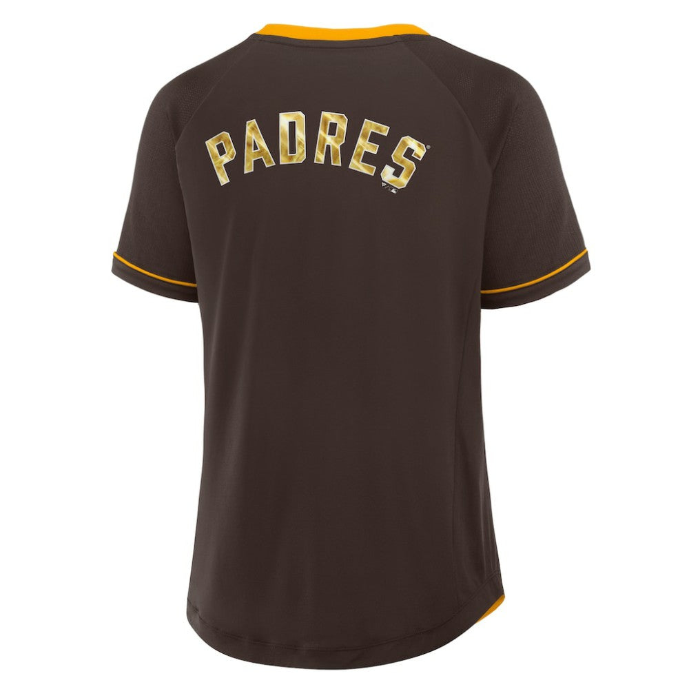 MLB San Diego Padres Fanatics Women's League Diva Star Raglan V-Neck T-Shirt