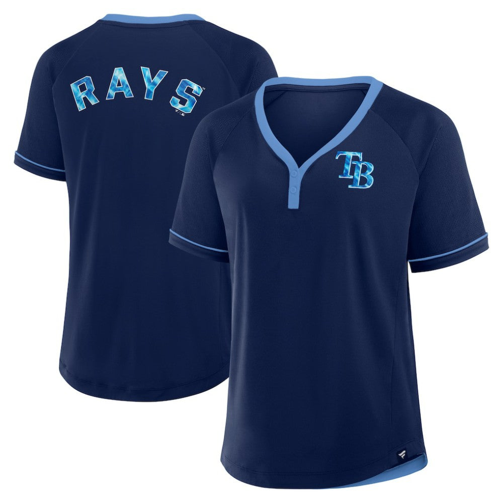 MLB Tampa Bay Rays Fanatics Women's League Diva Star Raglan V-Neck T-Shirt