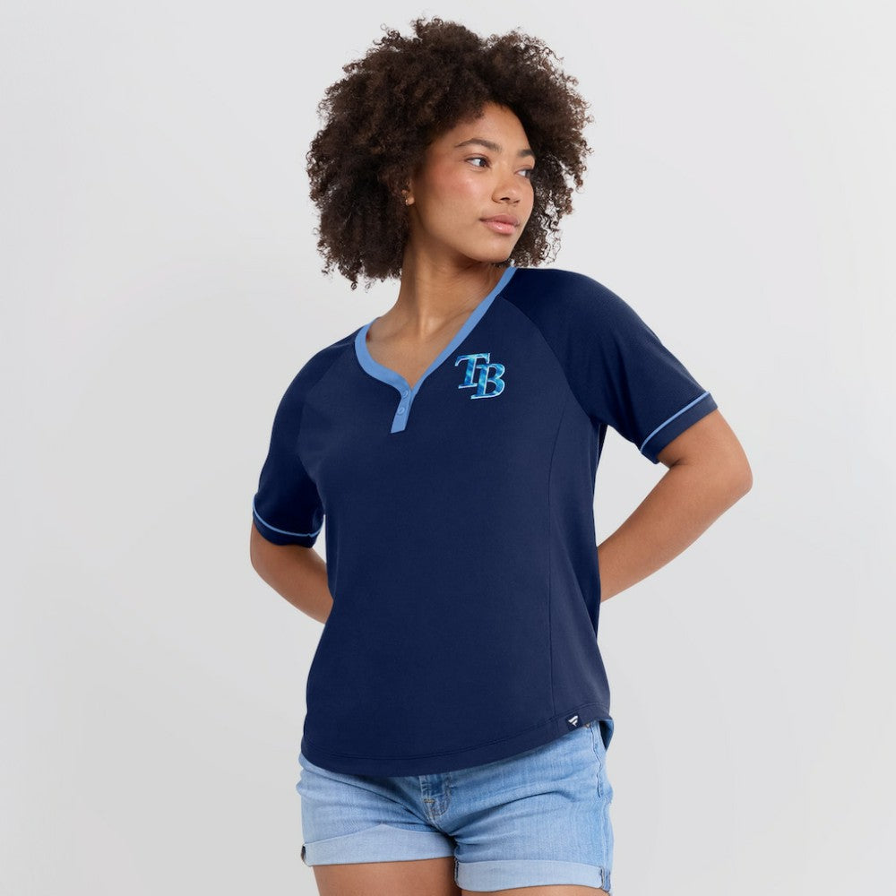 MLB Tampa Bay Rays Fanatics Women's League Diva Star Raglan V-Neck T-Shirt