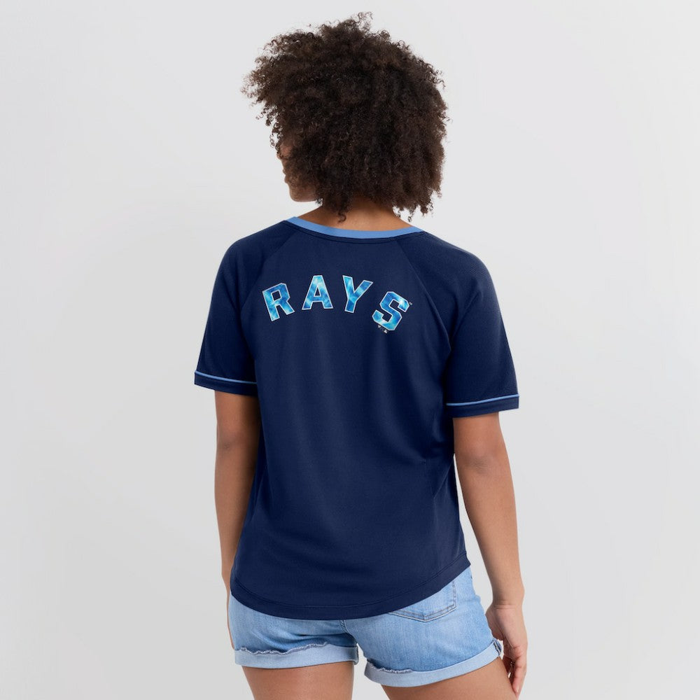 MLB Tampa Bay Rays Fanatics Women's League Diva Star Raglan V-Neck T-Shirt