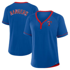 MLB Texas Rangers Fanatics Women's League Diva Star Raglan V-Neck T-Shirt