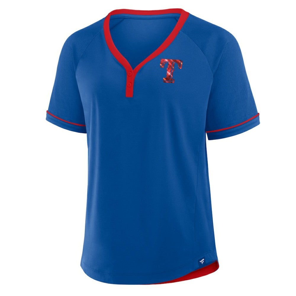 MLB Texas Rangers Fanatics Women's League Diva Star Raglan V-Neck T-Shirt