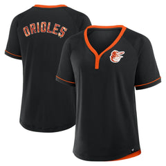 MLB Baltimore Orioles Fanatics Women's League Diva Star Raglan V-Neck T-Shirt