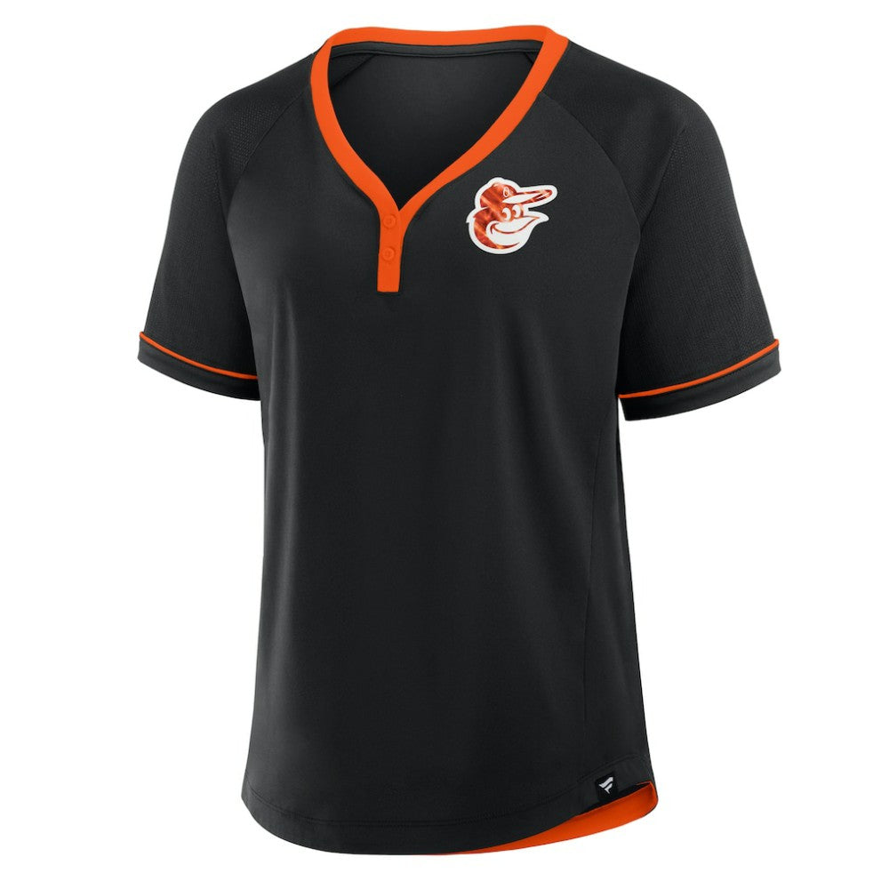 MLB Baltimore Orioles Fanatics Women's League Diva Star Raglan V-Neck T-Shirt
