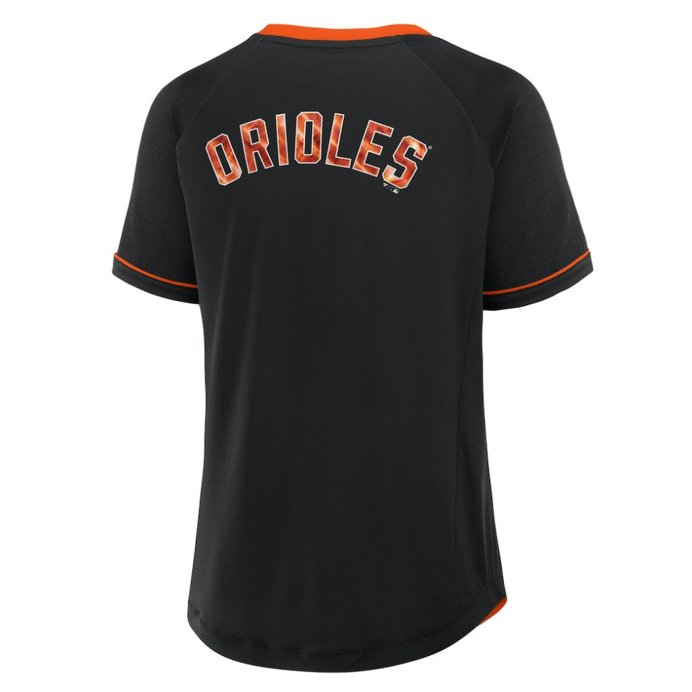MLB Baltimore Orioles Fanatics Women's League Diva Star Raglan V-Neck T-Shirt