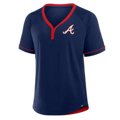 MLB Atlanta Braves Fanatics Women's League Diva Star Raglan V-Neck T-Shirt