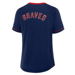 MLB Atlanta Braves Fanatics Women's League Diva Star Raglan V-Neck T-Shirt