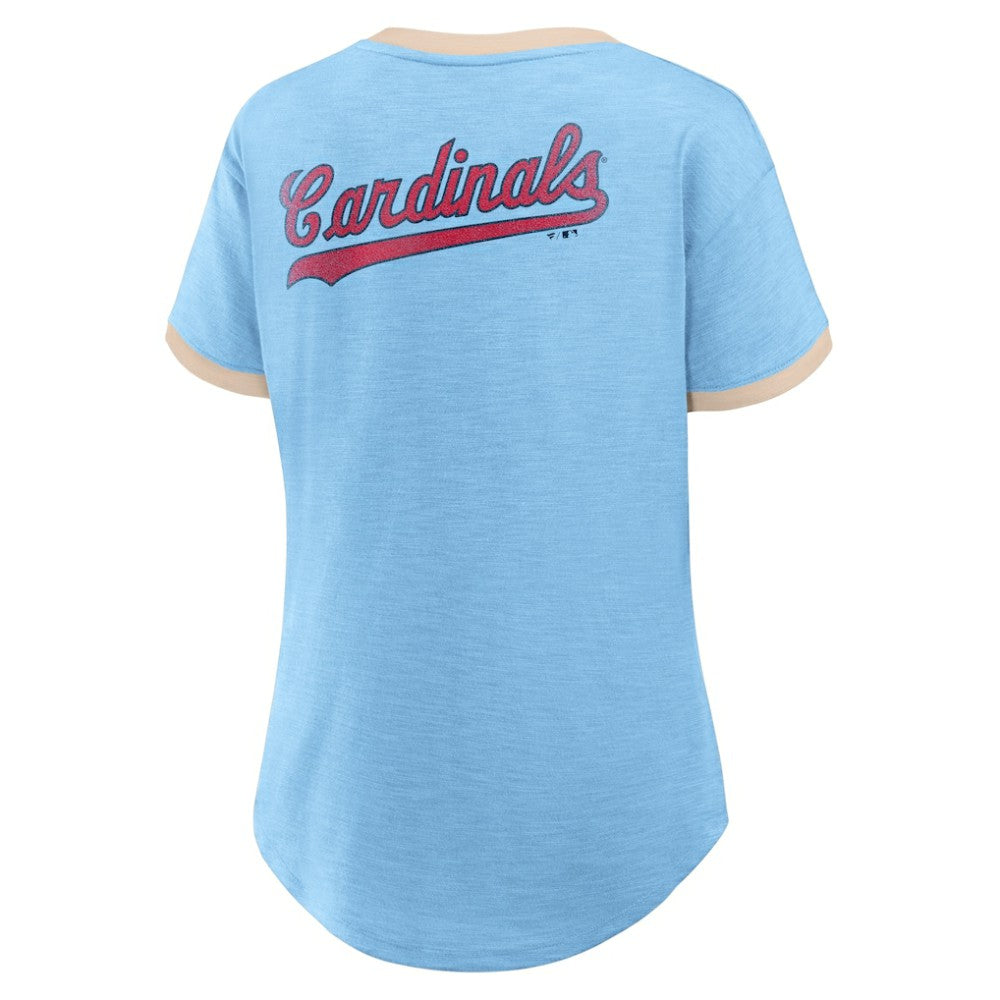 MLB St. Louis Cardinals Fanatics Women's Binge Worthy Stadium Slub V-Neck T-Shirt