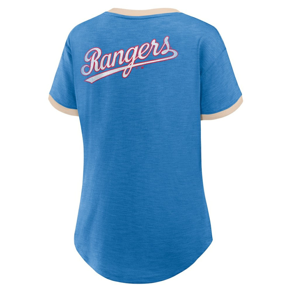 MLB Texas Rangers Fanatics Women's Binge Worthy Stadium Slub V-Neck T-Shirt