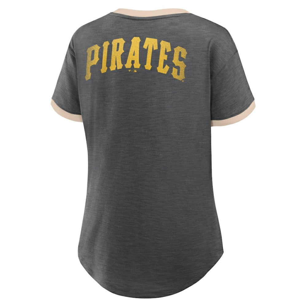 MLB Pittsburgh Pirates Fanatics Women's Binge Worthy Stadium Slub V-Neck T-Shirt
