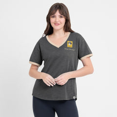MLB Pittsburgh Pirates Fanatics Women's Binge Worthy Stadium Slub V-Neck T-Shirt