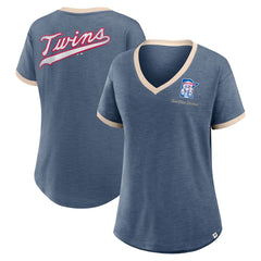 MLB Minnesota Twins Fanatics Women's Binge Worthy Stadium Slub V-Neck T-Shirt